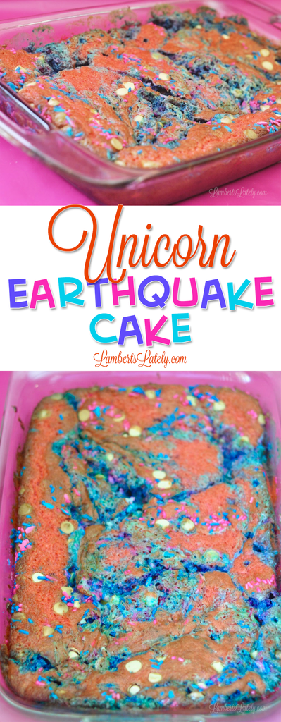 Unicorn Earthquake Cake || Rich Fruity Cake || Frosting Berry Strawberry Jello Mix Kool Aid || Frappuccino